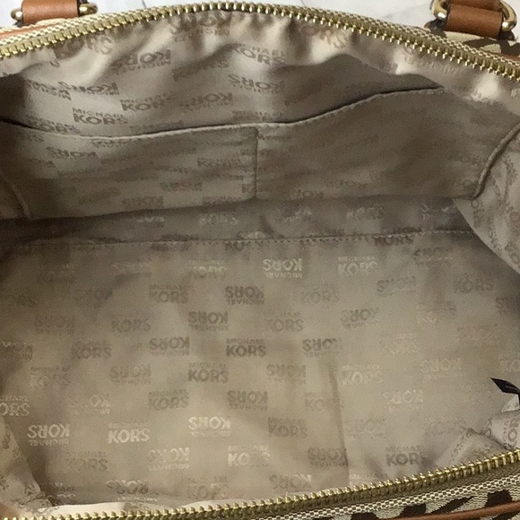 Michael Kors Signature Jacquard Satchel Bag - Picture 5 of 11